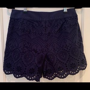 LOFT Navy Eyelet Shorts